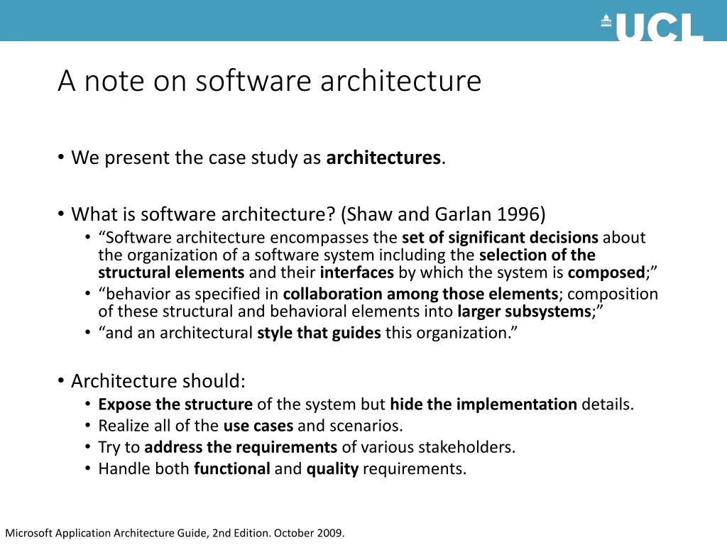 a note on software architecture