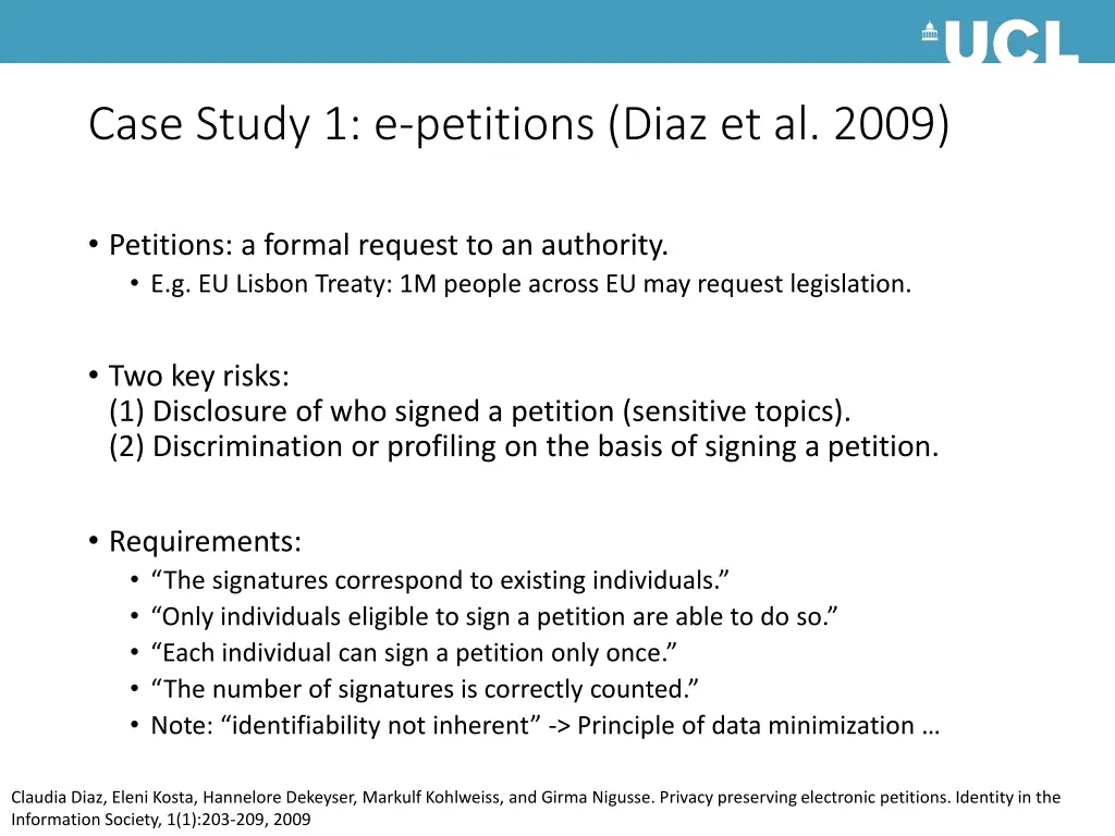 case study 1 e petitions diaz et al 2009