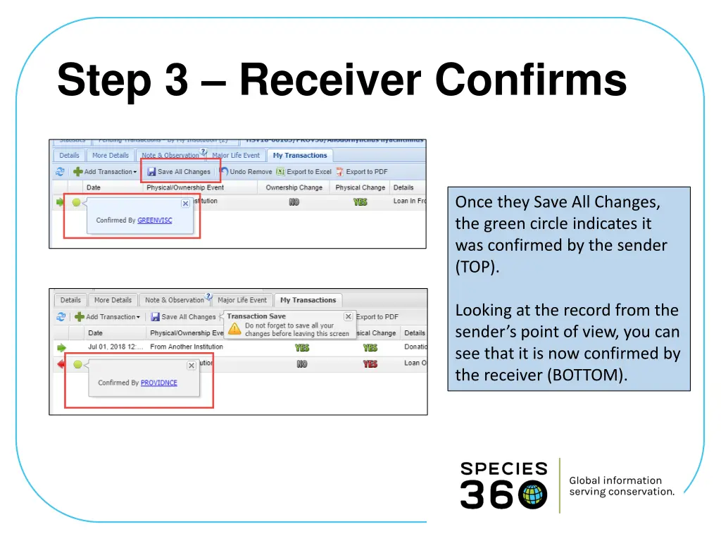 step 3 receiver confirms 2