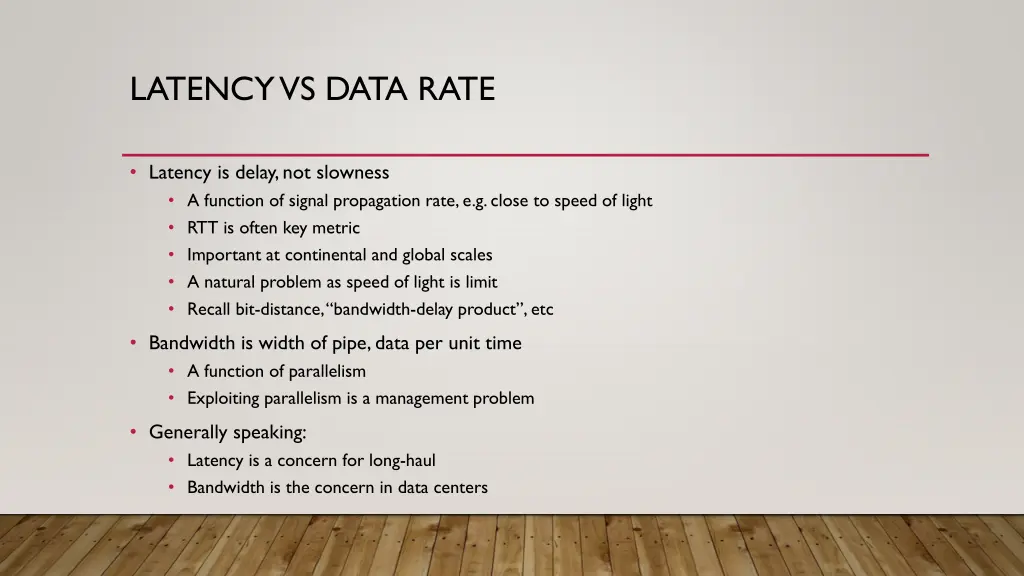 latency vs data rate