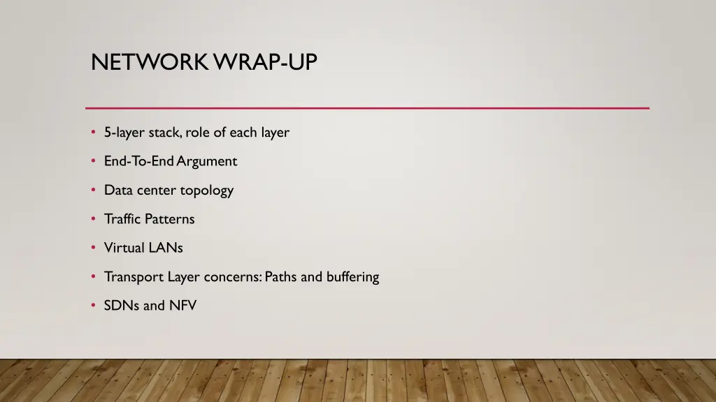 network wrap up