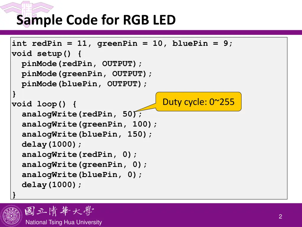 sample code for rgb led