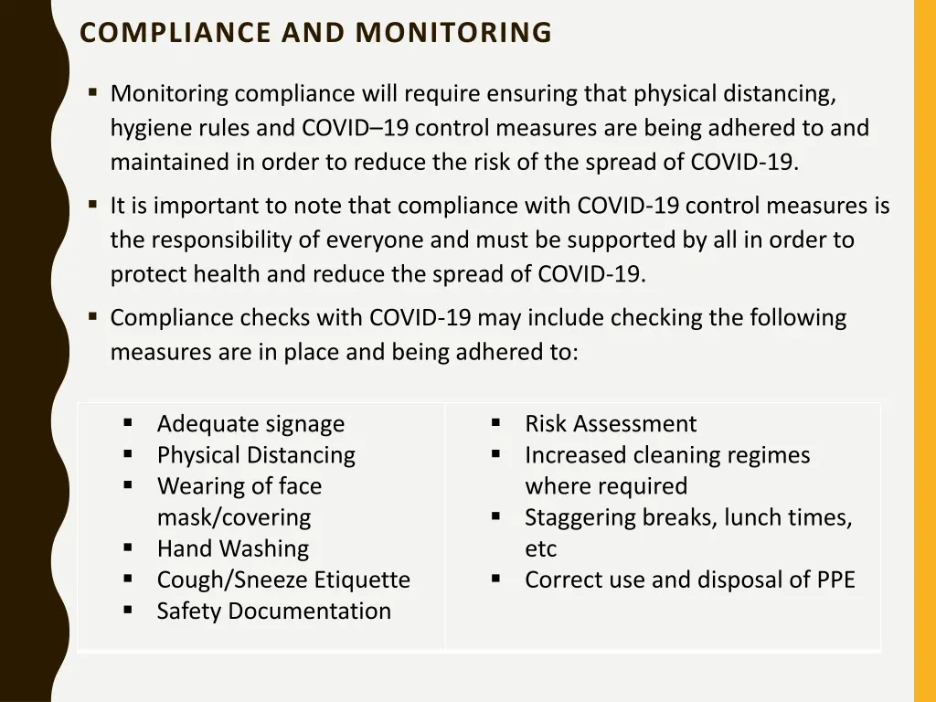 compliance and monitoring