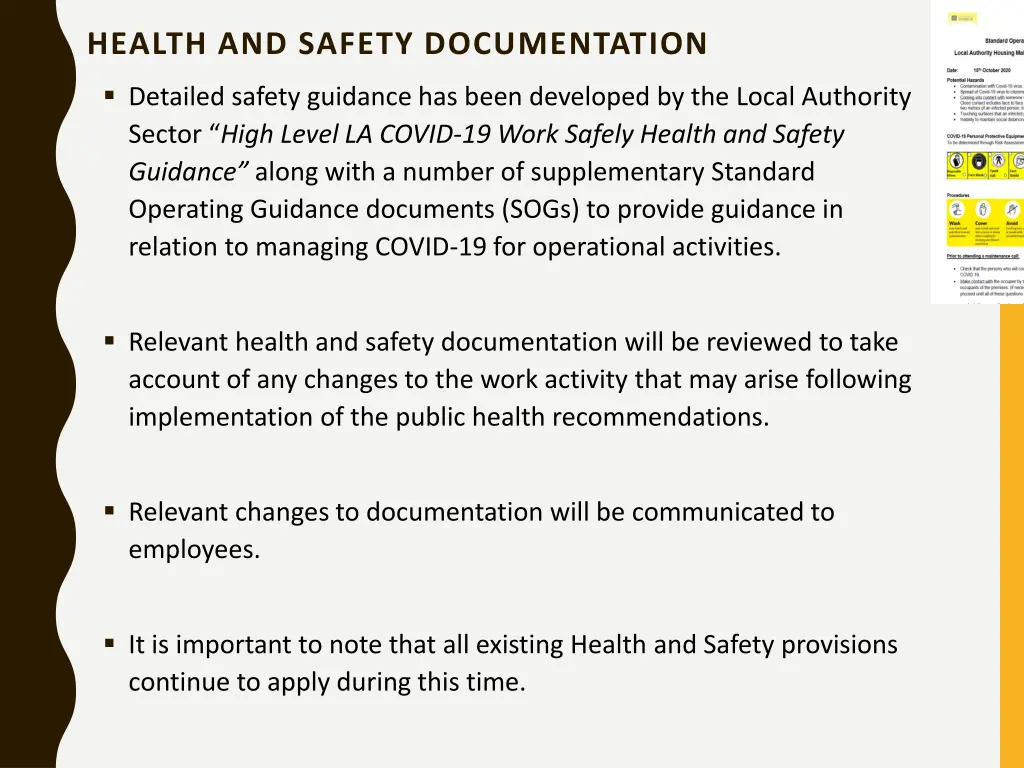 health and safety documentation