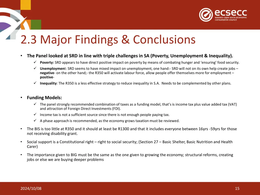 2 3 major findings conclusions 1