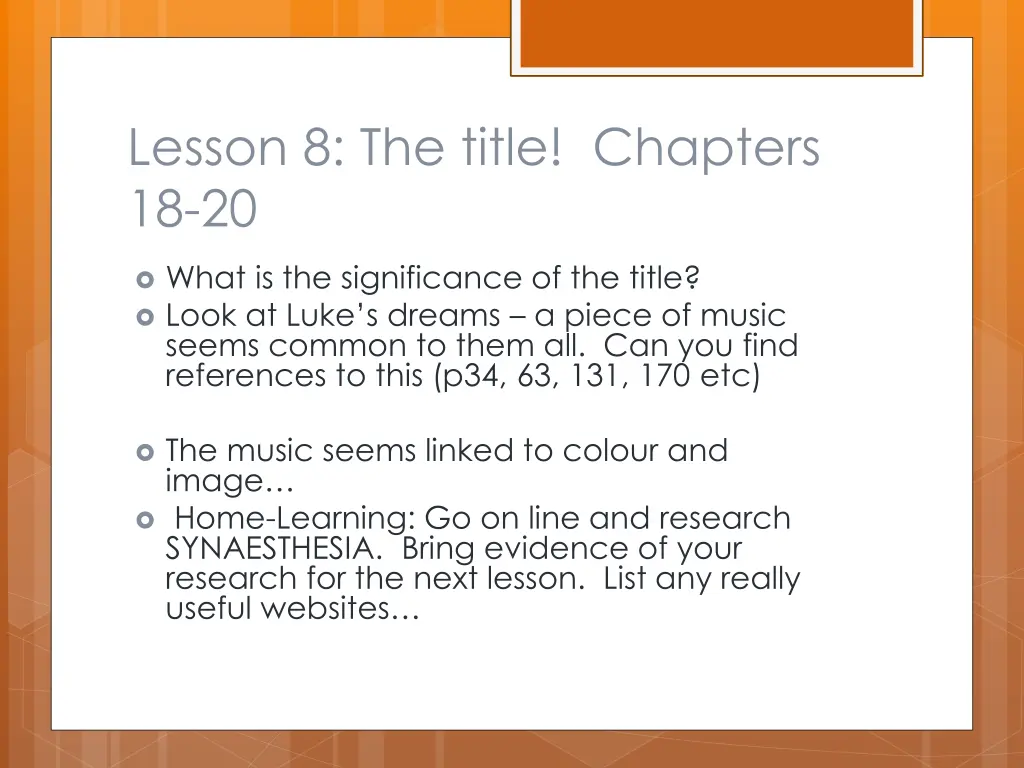 lesson 8 the title chapters 18 20