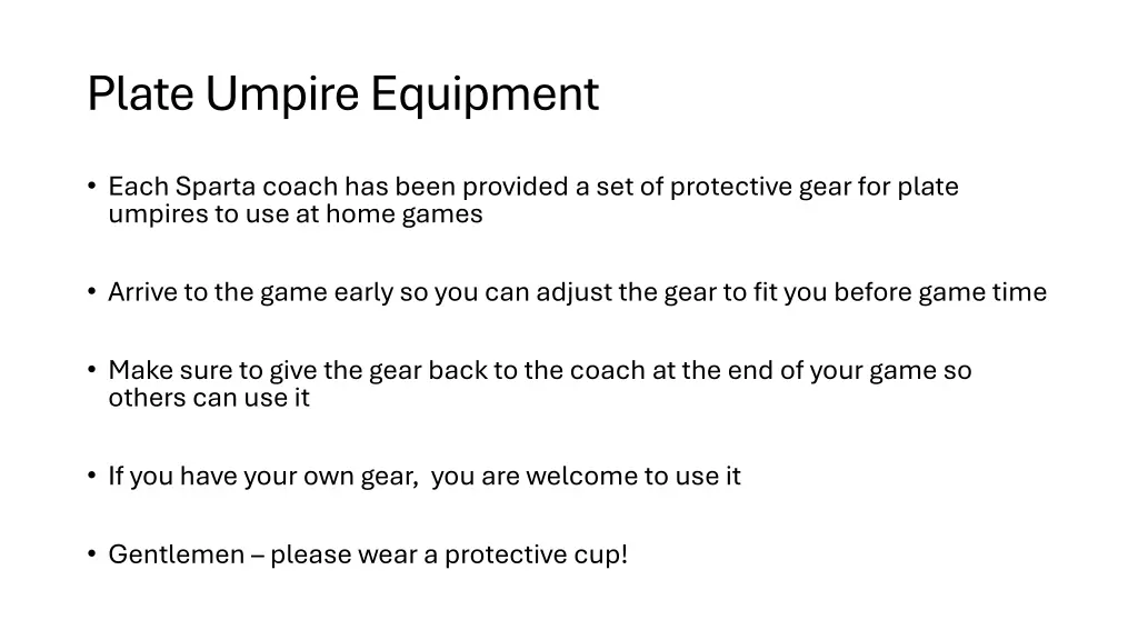 plate umpire equipment