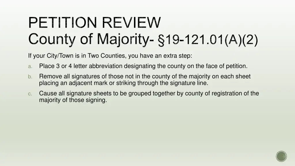 petition review county of majority 19 121 01 a 2