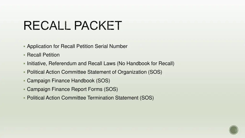 recall packet