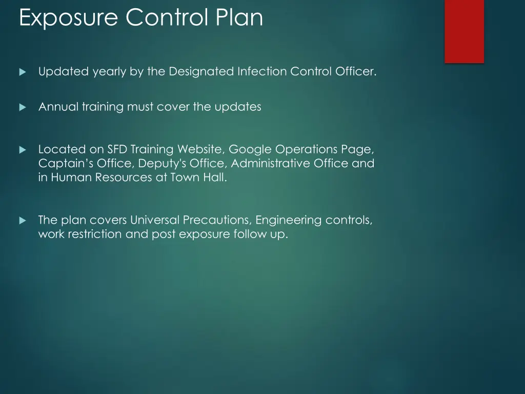 exposure control plan