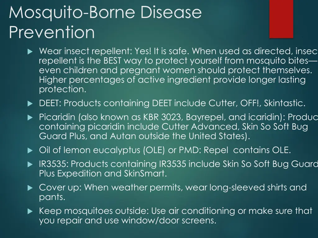 mosquito borne disease prevention wear insect