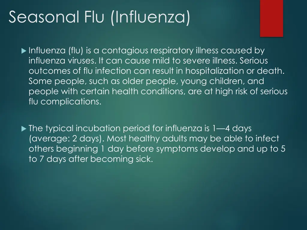 seasonal flu influenza