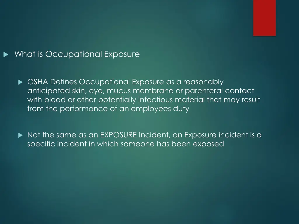 what is occupational exposure