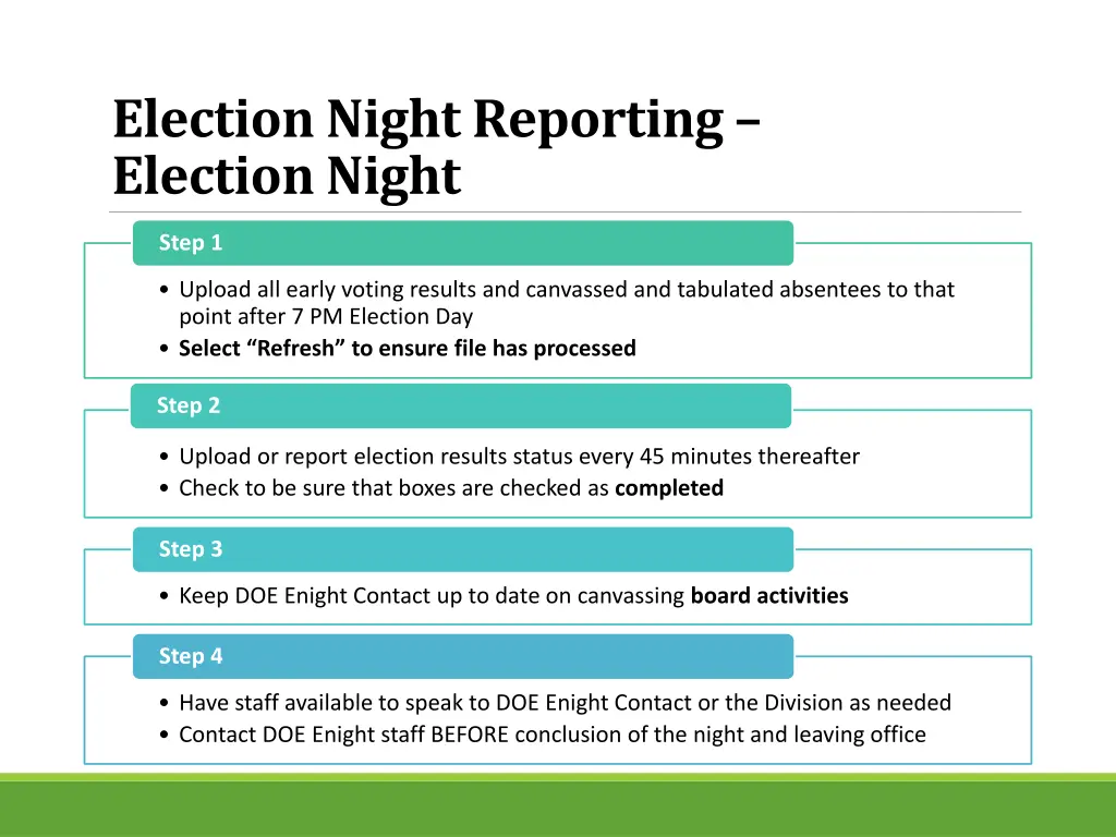 election night reporting election night