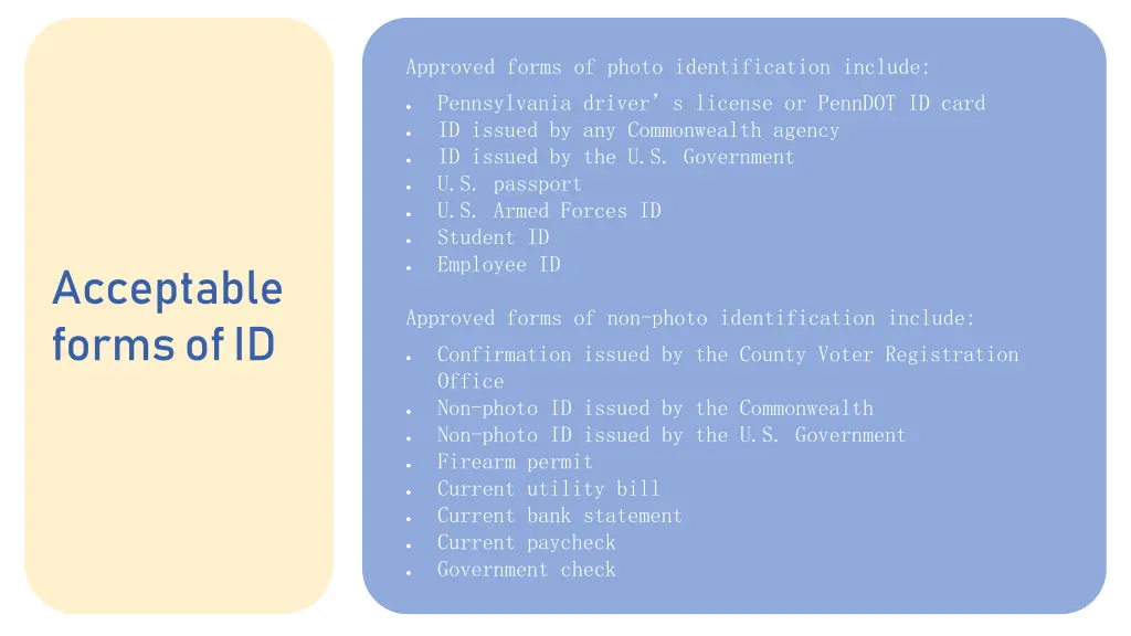 approved forms of photo identification include