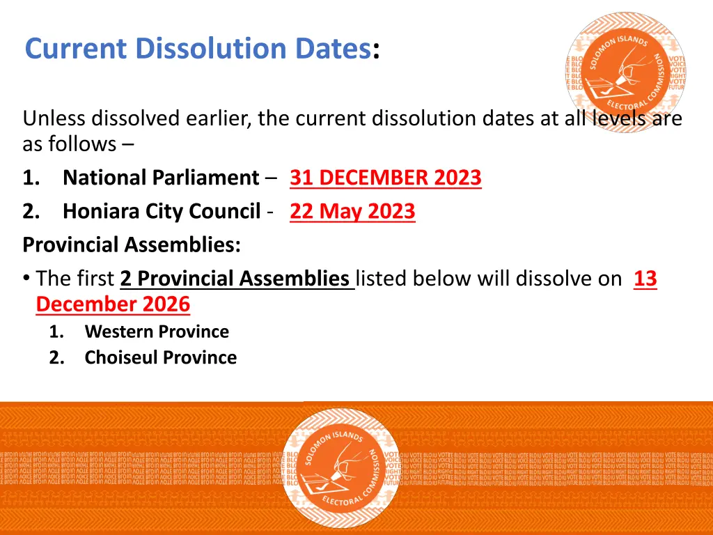 current dissolution dates