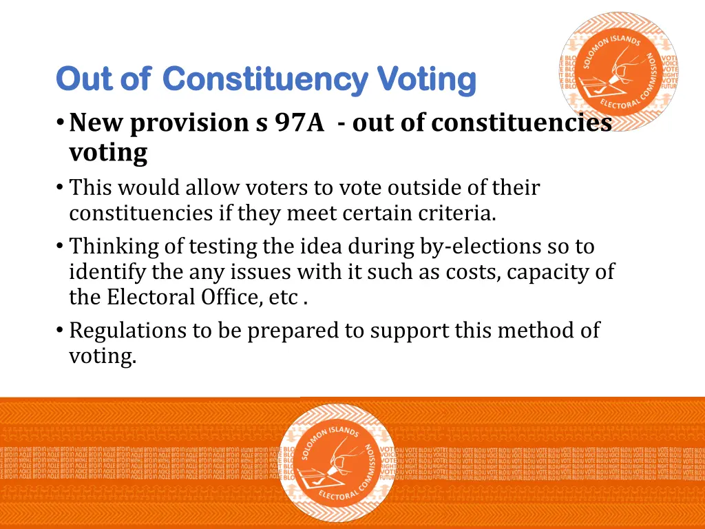 out of constituency voting out of constituency