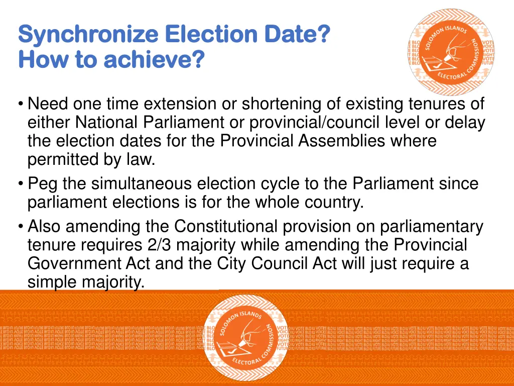 synchronize election date synchronize election