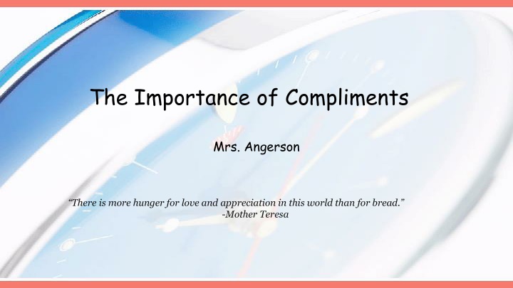 the importance of compliments