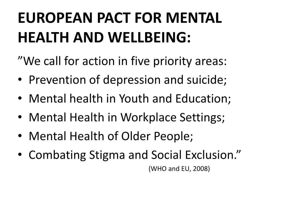 european pact for mental health and wellbeing