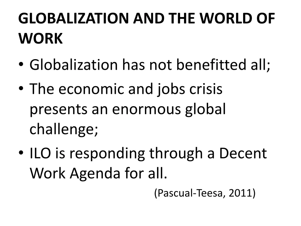 globalization and the world of work globalization