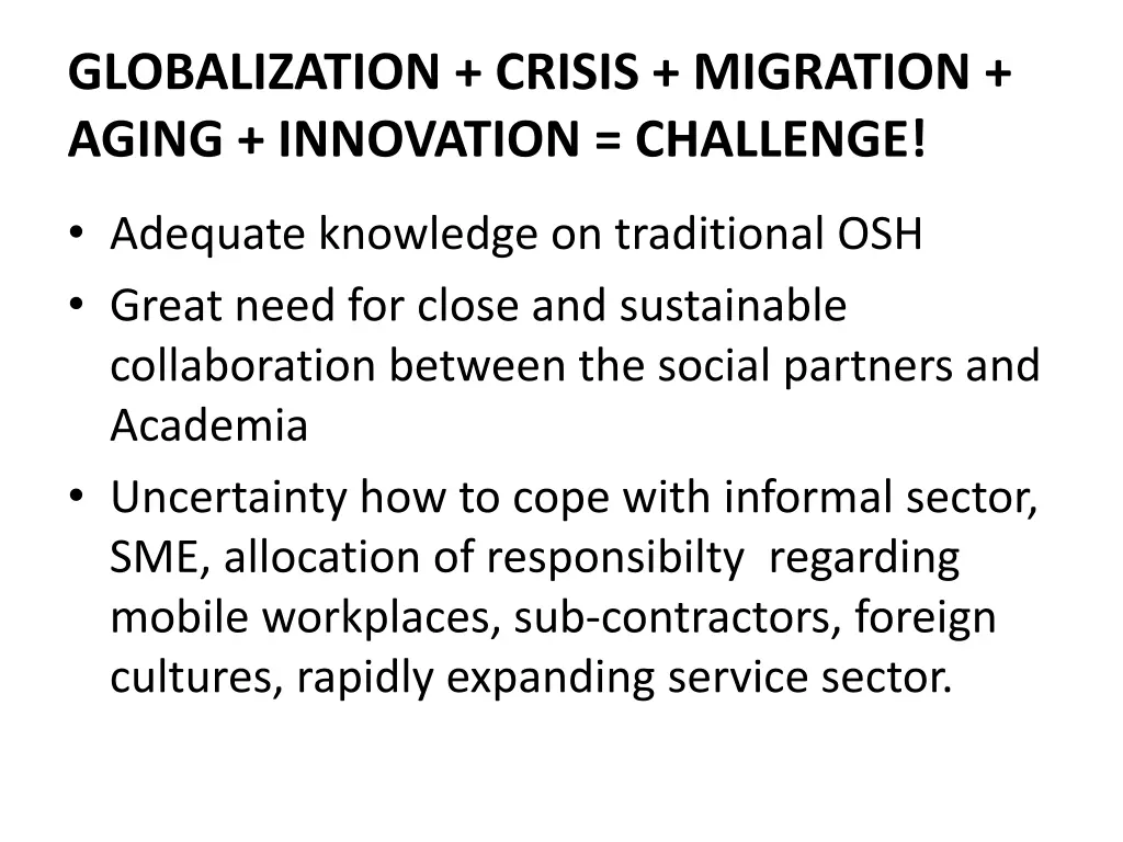 globalization crisis migration aging innovation