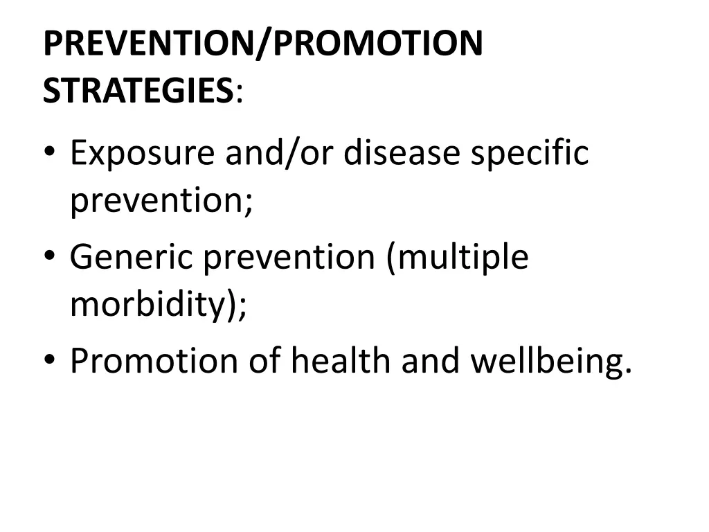 prevention promotion strategies exposure