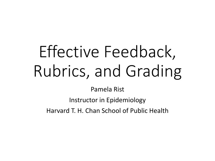 effective feedback rubrics and grading