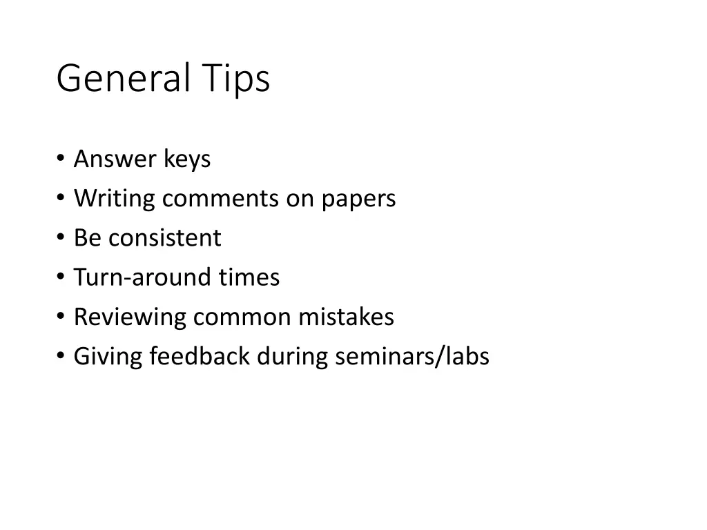 general tips