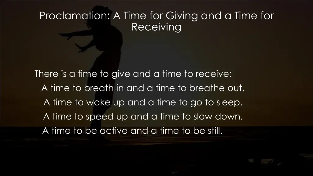 proclamation a time for giving and a time