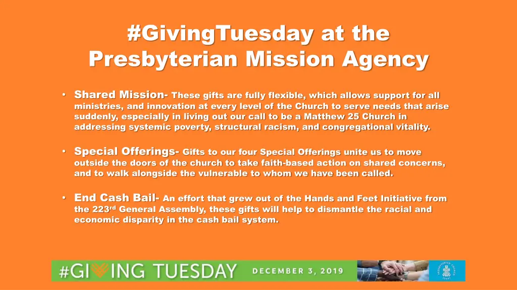 givingtuesday at the presbyterian mission agency