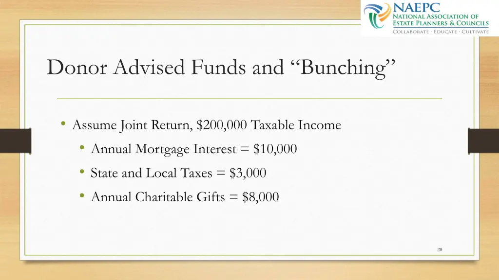 donor advised funds and bunching