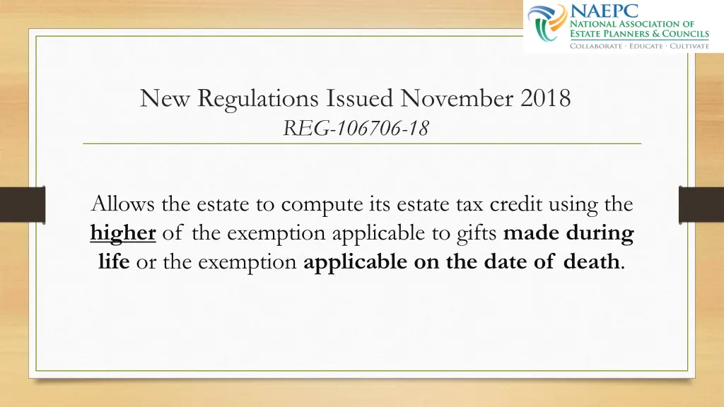 new regulations issued november 2018 reg 106706 18