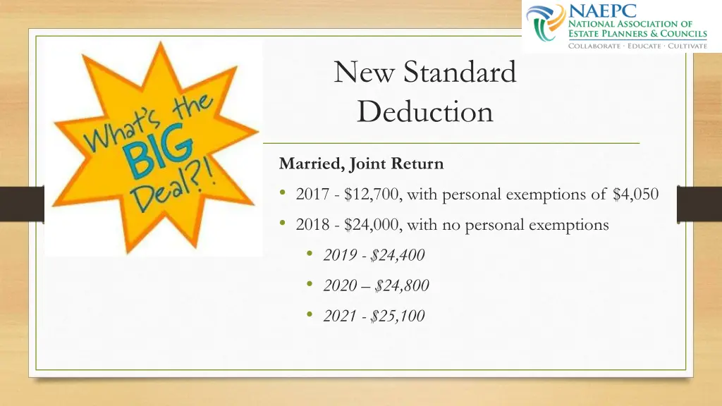 new standard deduction