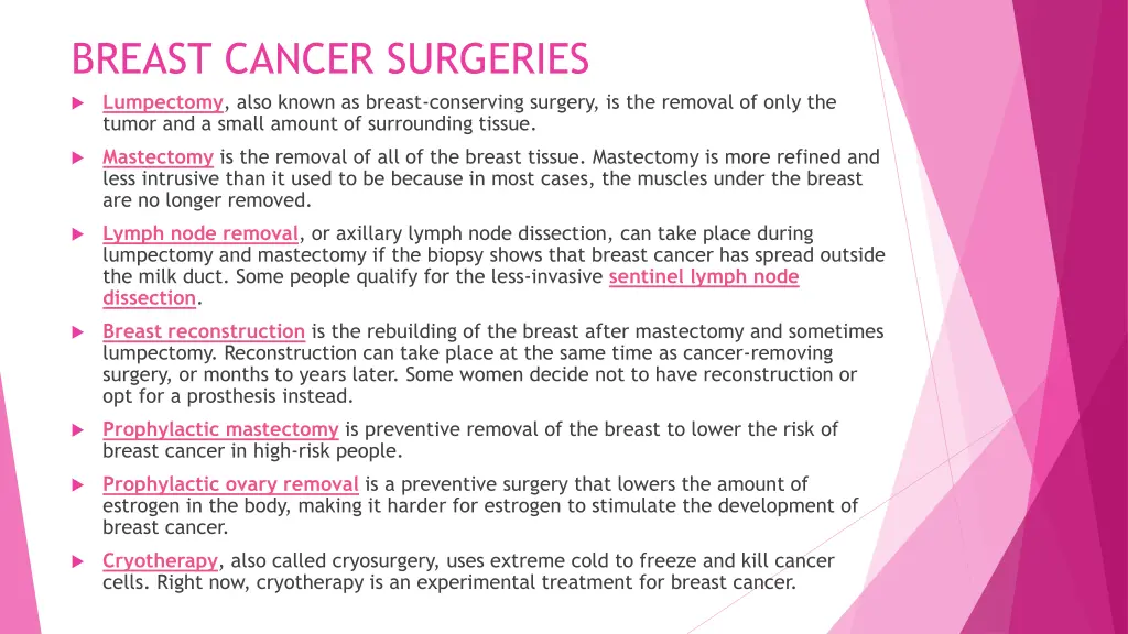 breast cancer surgeries lumpectomy also known