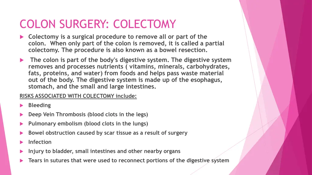 colon surgery colectomy colectomy is a surgical