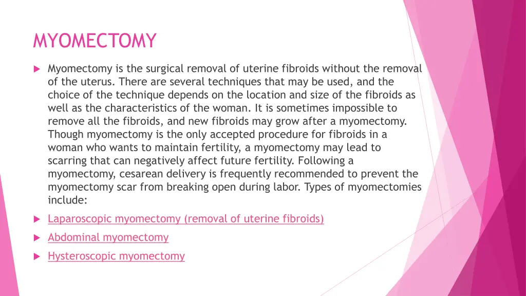 myomectomy