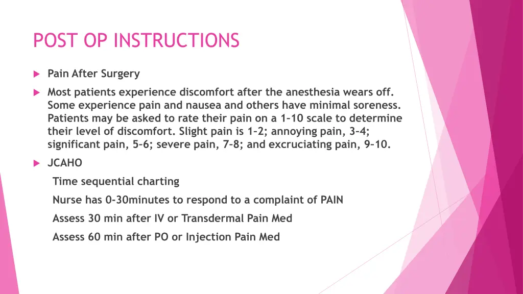 post op instructions