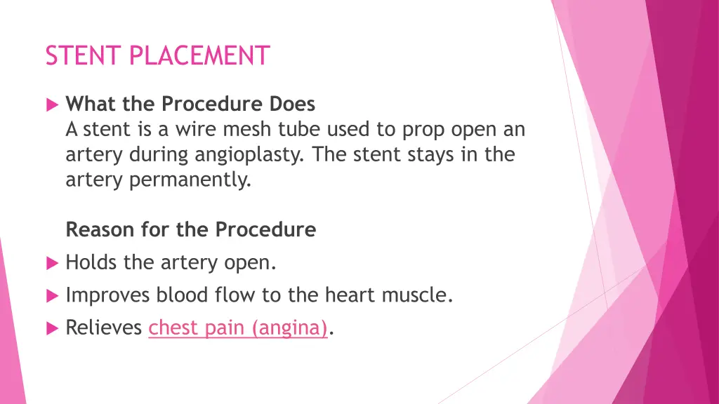 stent placement