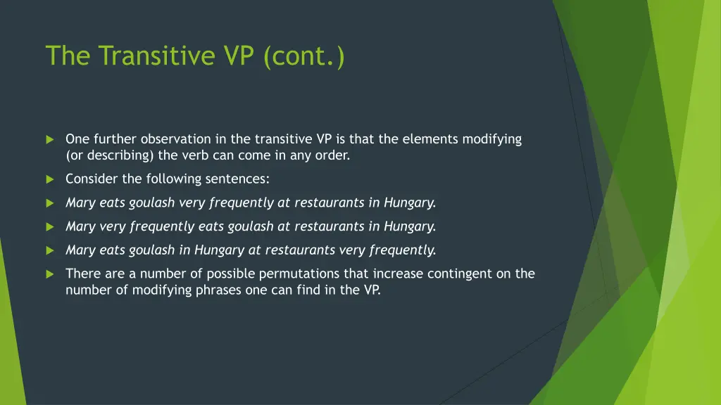 the transitive vp cont