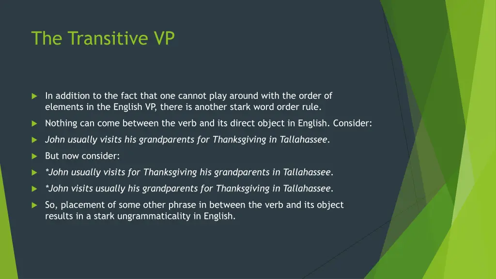 the transitive vp