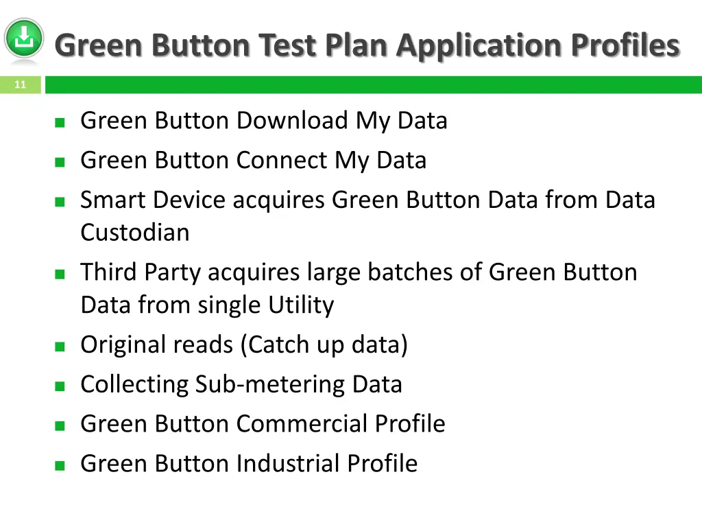 green button test plan application profiles