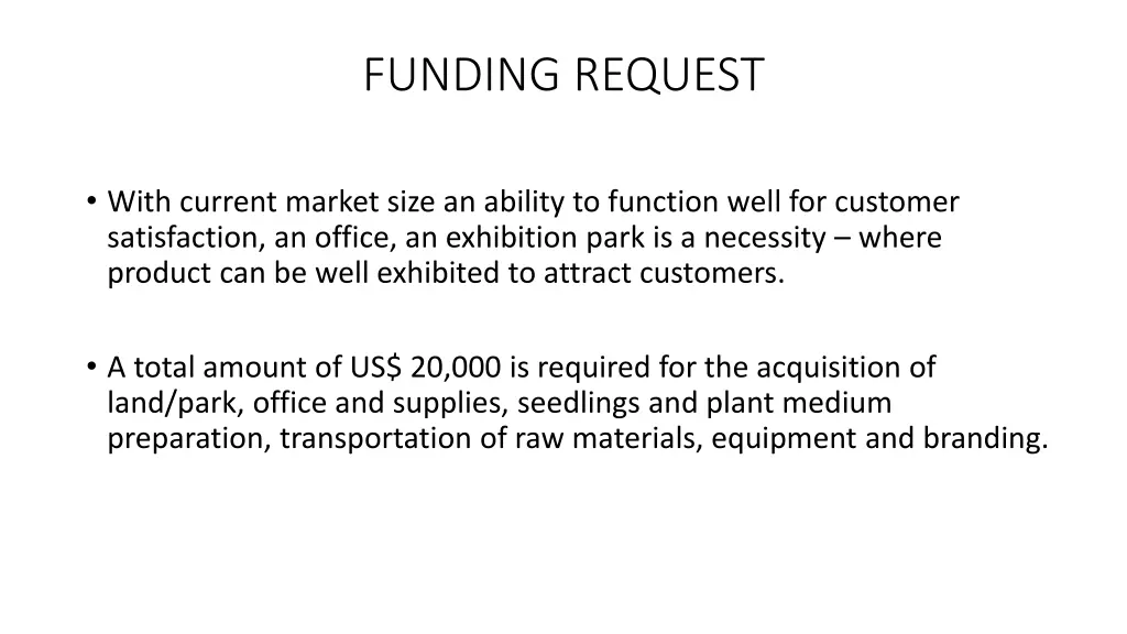 funding request