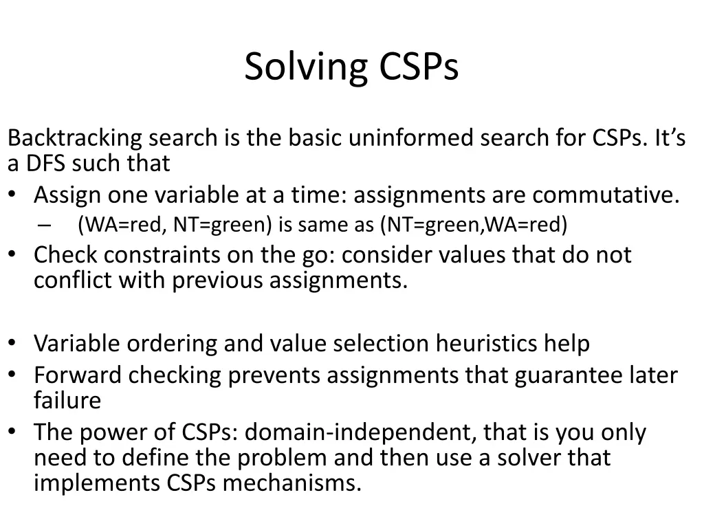 solving csps 1