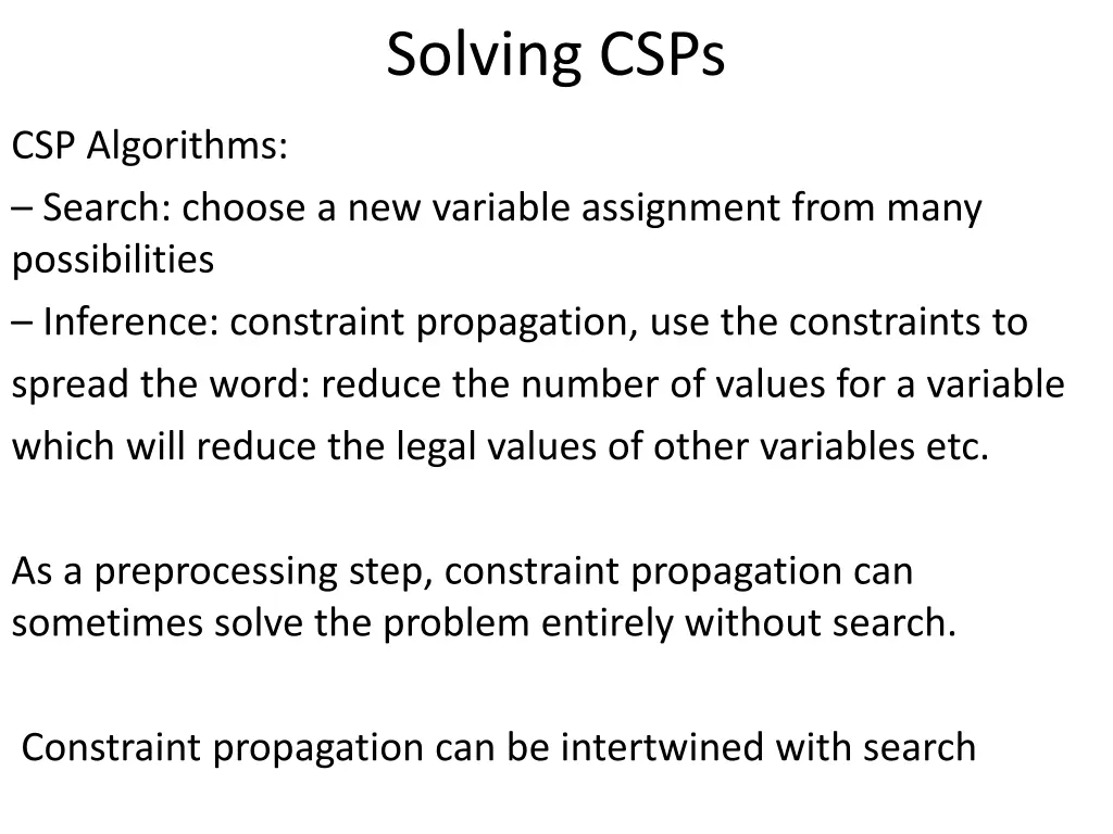 solving csps