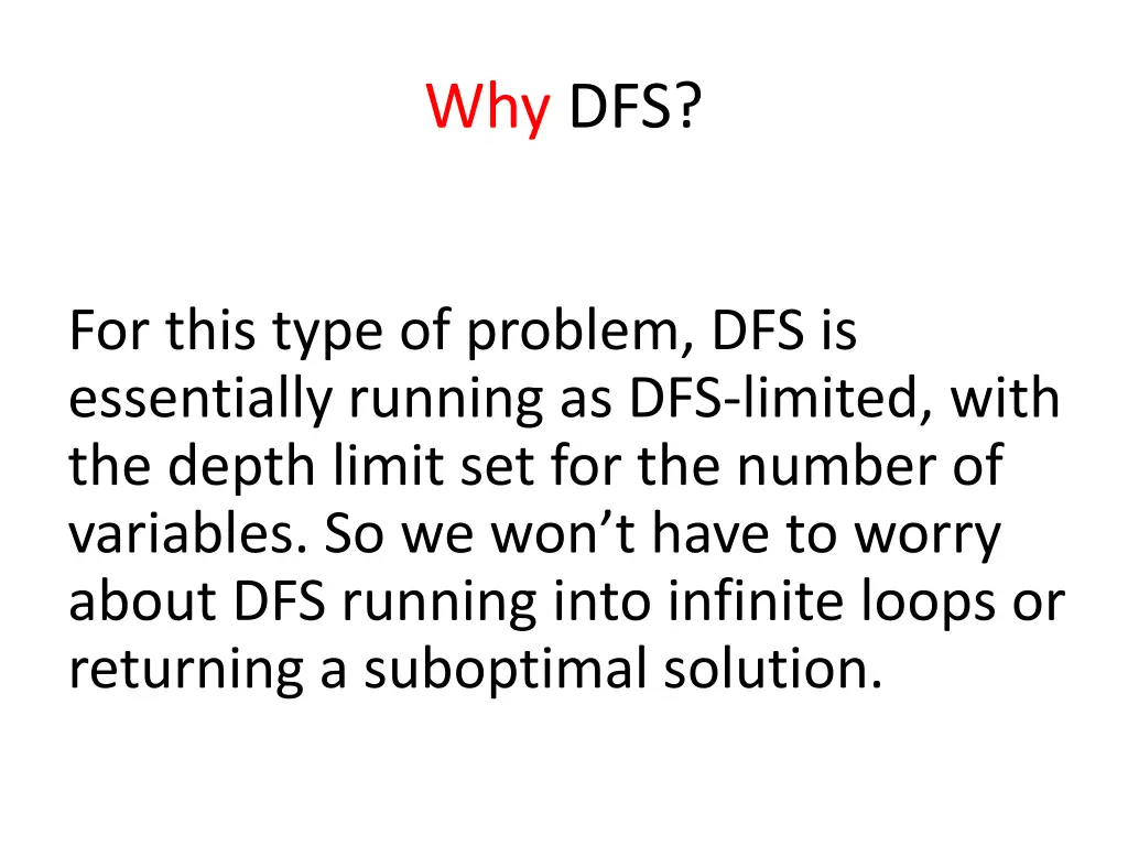 why dfs