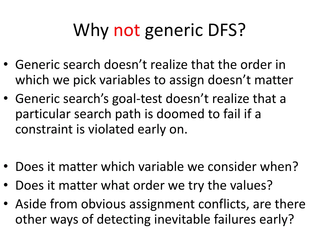 why not generic dfs