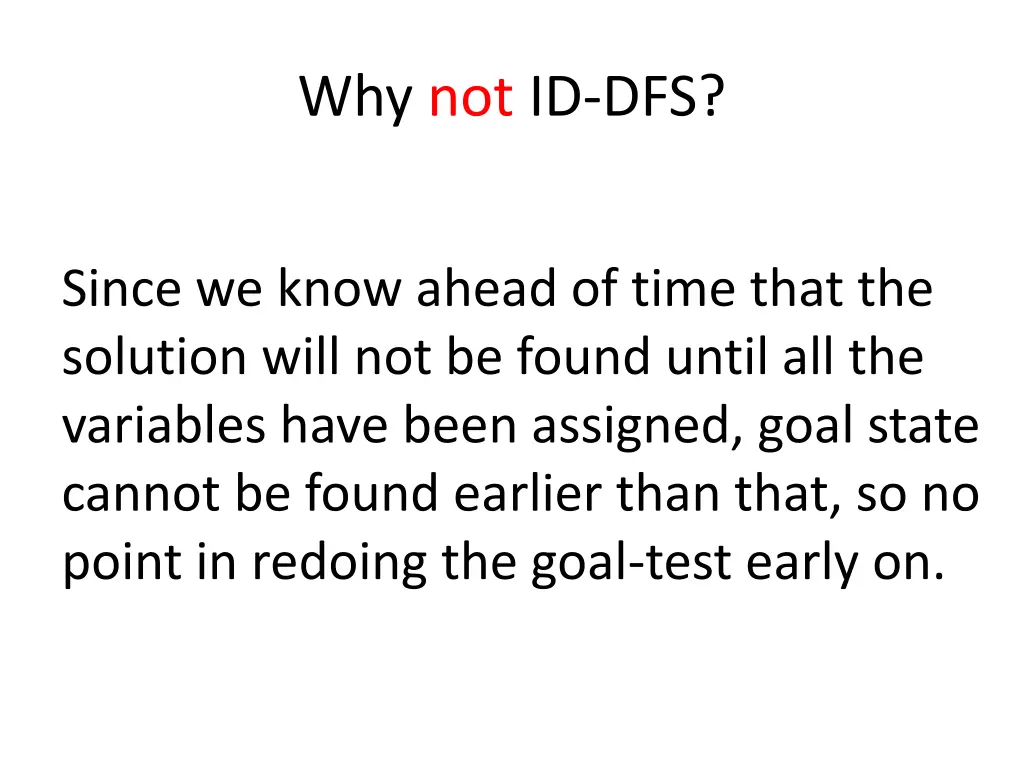 why not id dfs