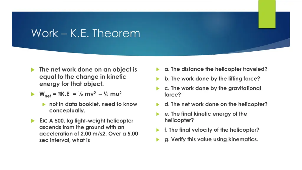 work k e theorem