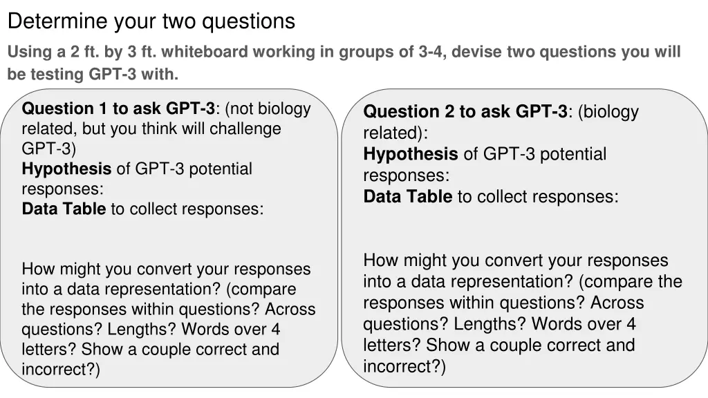 determine your two questions